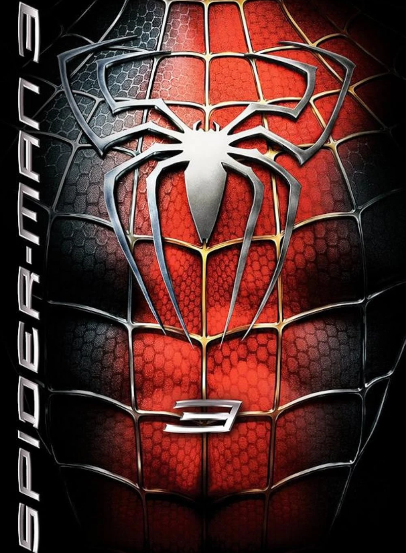 Xbox 360 game cover for SpiderMan 3 featuring a close-up of the black suit spider emblem over a red and black webbed background, with the number 3 below and Activision branding.